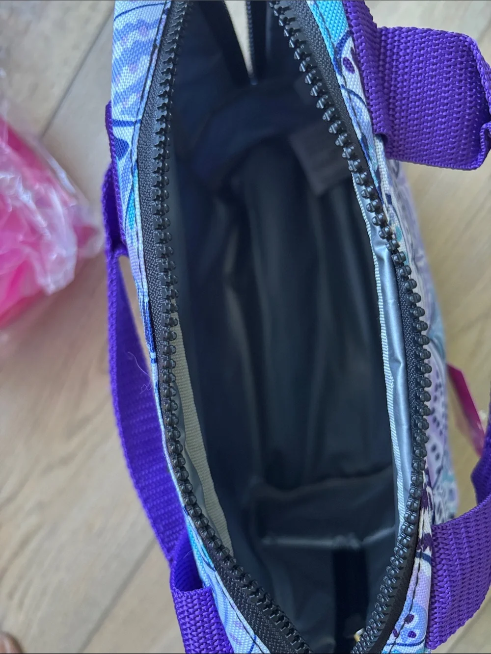 NWT Betsey Johnson Purple Multi Insulated Lunch Tote W/ 2 Containers Mermaidcore
